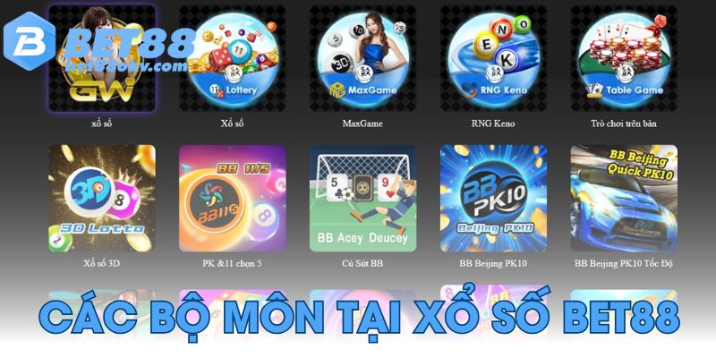 Các bộ môn tại Xổ Số Bet88